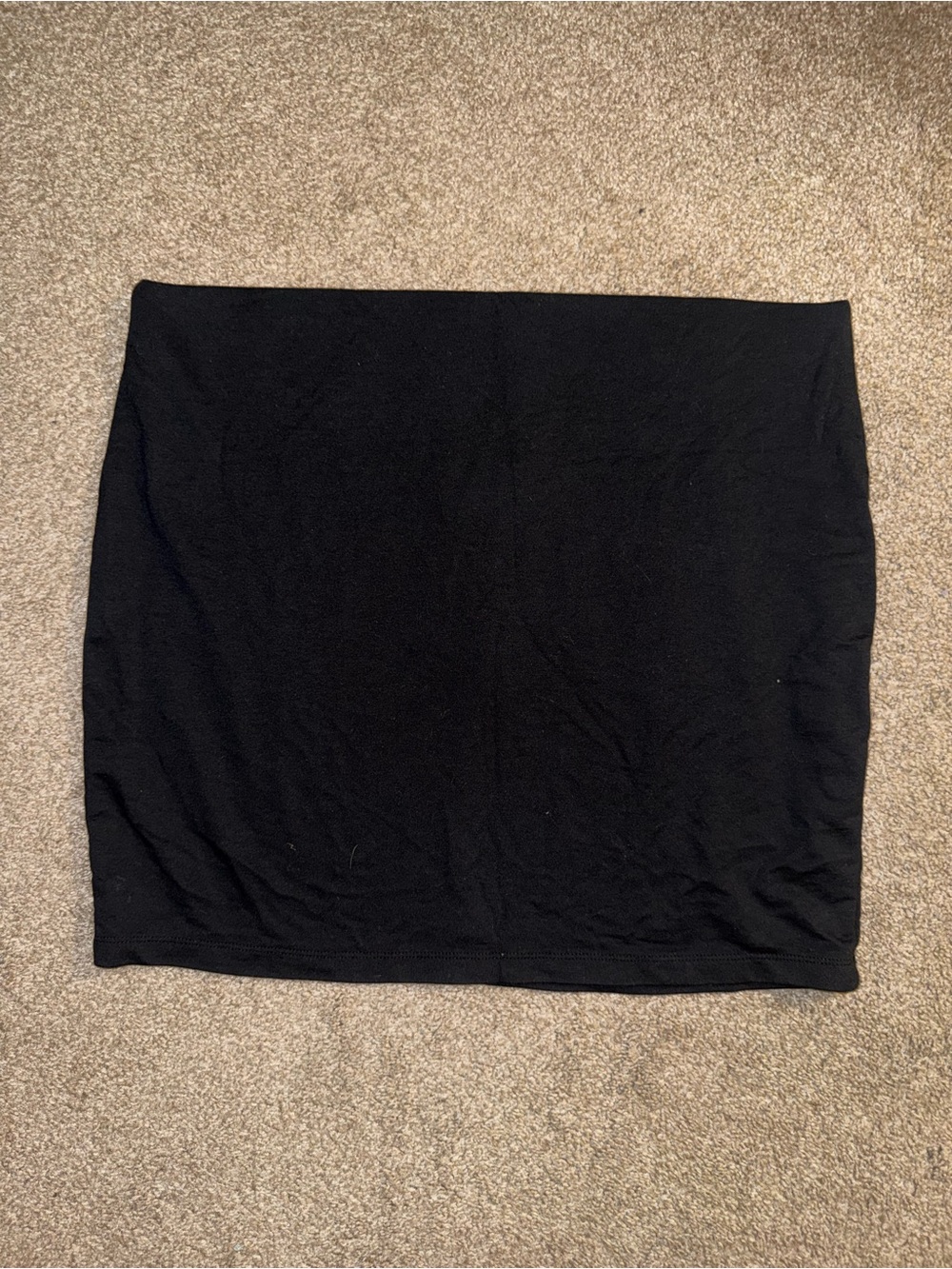 Halogen Black Stretch Knit Mini Skirt with Zipper Detail on Back